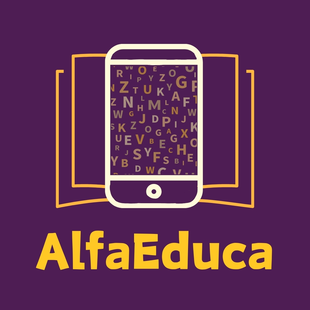 Logo oficial do AlfaEduca - Aplicativo de alfabetização para adultos